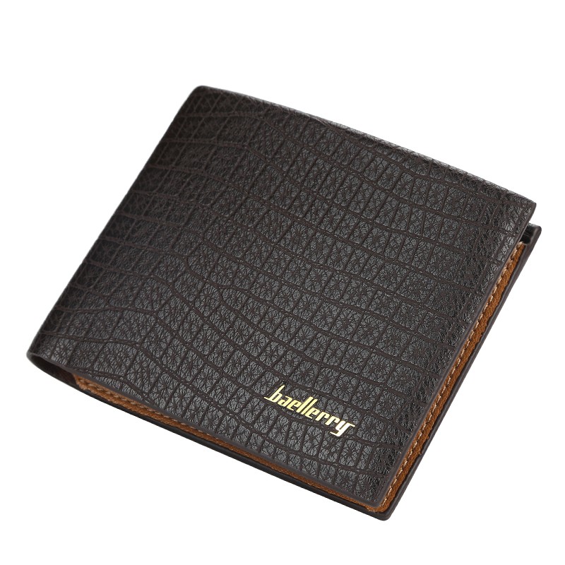 「COD」Baellerry Wallet Men's Short Crocodile Pattern Multi-card Wallet Business Tri-fold Thin Bag