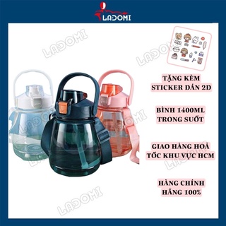 Bình đựng nước trong suốt 1400ml dễ thương