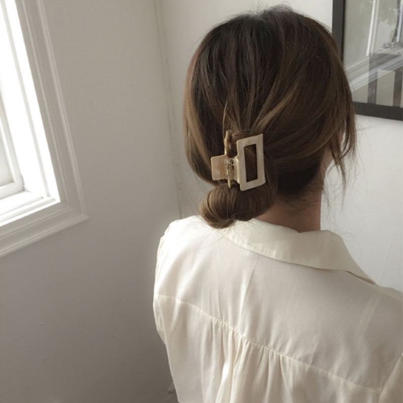 INS Korea Acrylic Hair Claw Square Clip Hairpin Phụ kiện tóc cho phụ nữ (Hairclips)