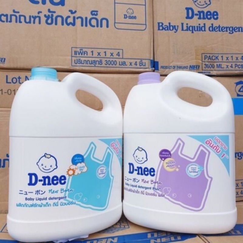 combo 2 can nước giặt màu Trắng + Tím chính hãng thái lan