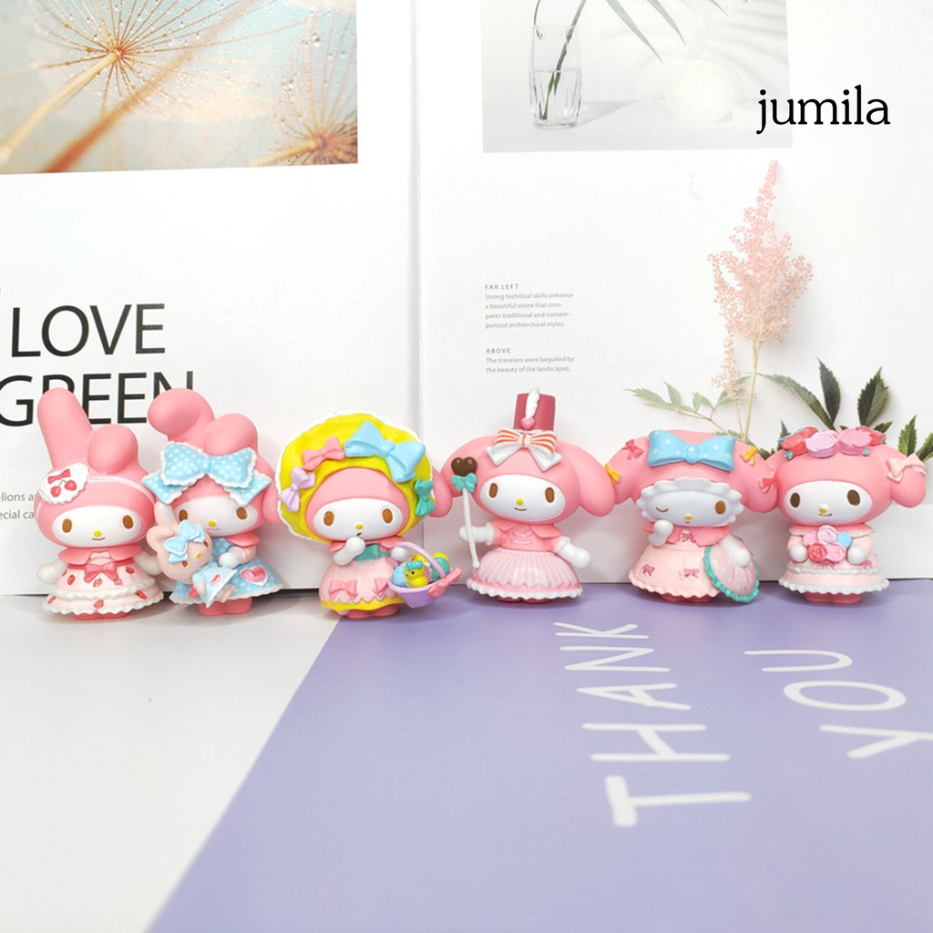 Bộ 6 Mô Hình Nhân Vật Hoạt Hình Mymelody Trang Trí Bàn Làm Việc