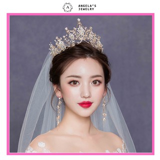 Vương miện công chúa đính đá pha lê sang trọng (Video thật, ảnh thật, sẵn hàng)