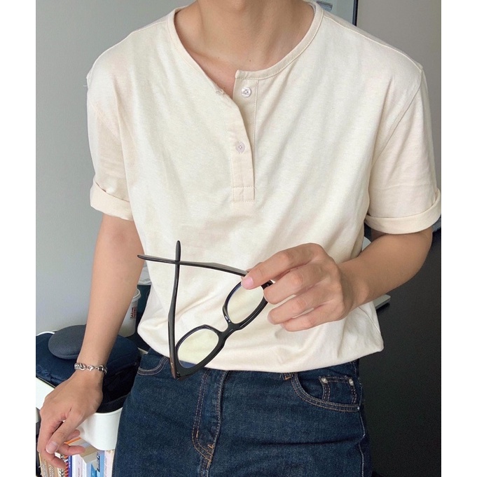 Áo thun áo phông ngắn tay trơn RONNY BYSANTÉ chất liệu cotton thấm hút mồ hôi, giữ form | BigBuy360 - bigbuy360.vn