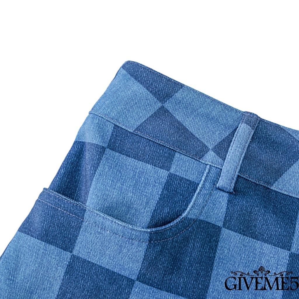 Quần Dài Nữ Ống Rộng Họa Tiết Caro Thời Trang Cá Tính