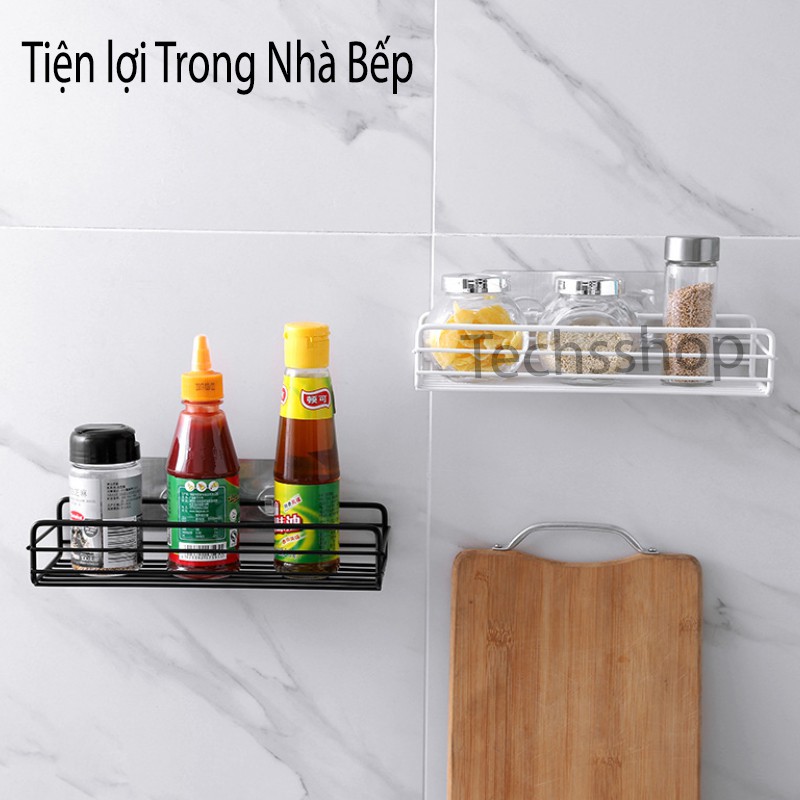 Kệ Nhà Tắm Để Đồ Bằng Kim Loại Hình Chữ Nhật Dán Tường Tiện Lợi Vừa Để Các Vật Dụng Trong Nhà Bếp