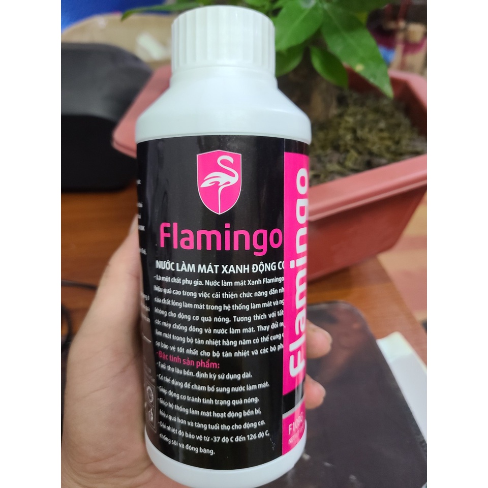 Nước làm mát động cơ ô tô Flamingo Long Life CooLant F109G ( Chai Màu Xanh 500ml )