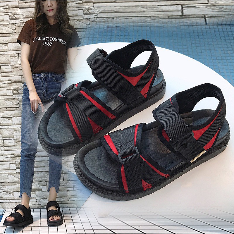 Giày sandal nữ quai ngang dây cách điệu đế cao MWC NUSD- 2778