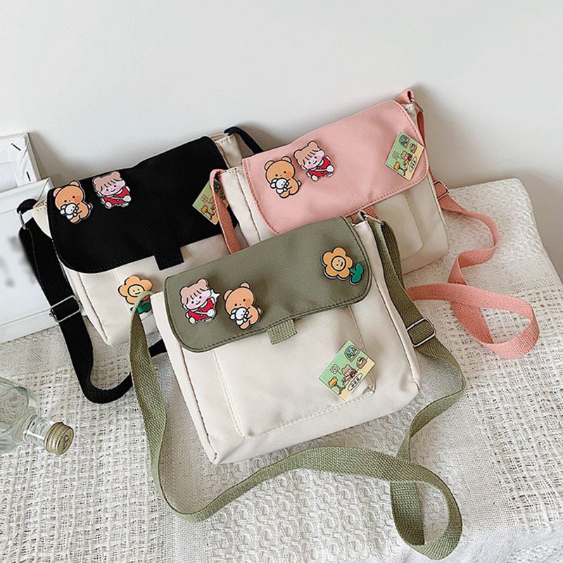 Túi Xách Nữ Túi Vải Canvas Nhỏ Dễ Thương Dễ Phối Đồ Kiểu Dáng Thời Trang