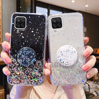Ốp điện thoại Samsung Galaxy A12 Soft TPU Glitter Star Soft TPU Silicone stand cover Galaxy A12