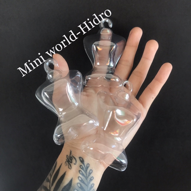 Combo 5pcs Manocanh nửa người trong suốt dùng cho búp bê barbie hoặc các loại size 30cm móc quần áo váy búp bê