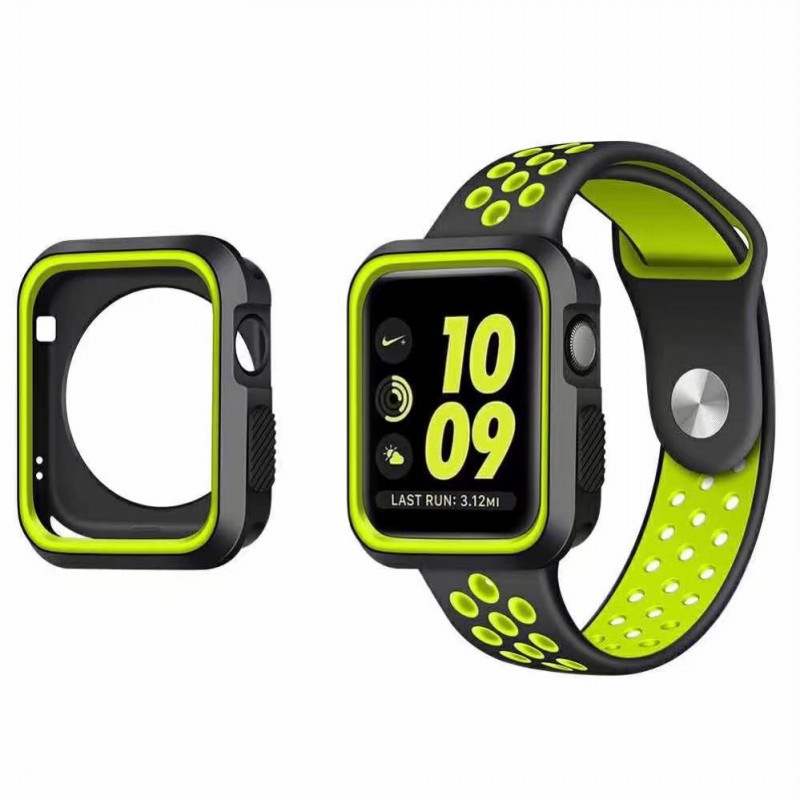 Vỏ Bảo Vệ Silicon Mềm Hai Màu Cho Apple Watch 6 SE 5 4 3 2 1 iWatch 38mm 40mm 42mm 44mm