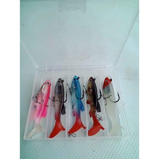Hộp gồm 5 con mồi mềm câu lure