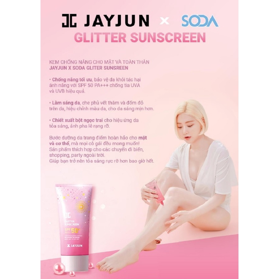 kem chống nắng dành cho mặt và toàn thân JAYJUN x SODA GLITTER SUNCREAM