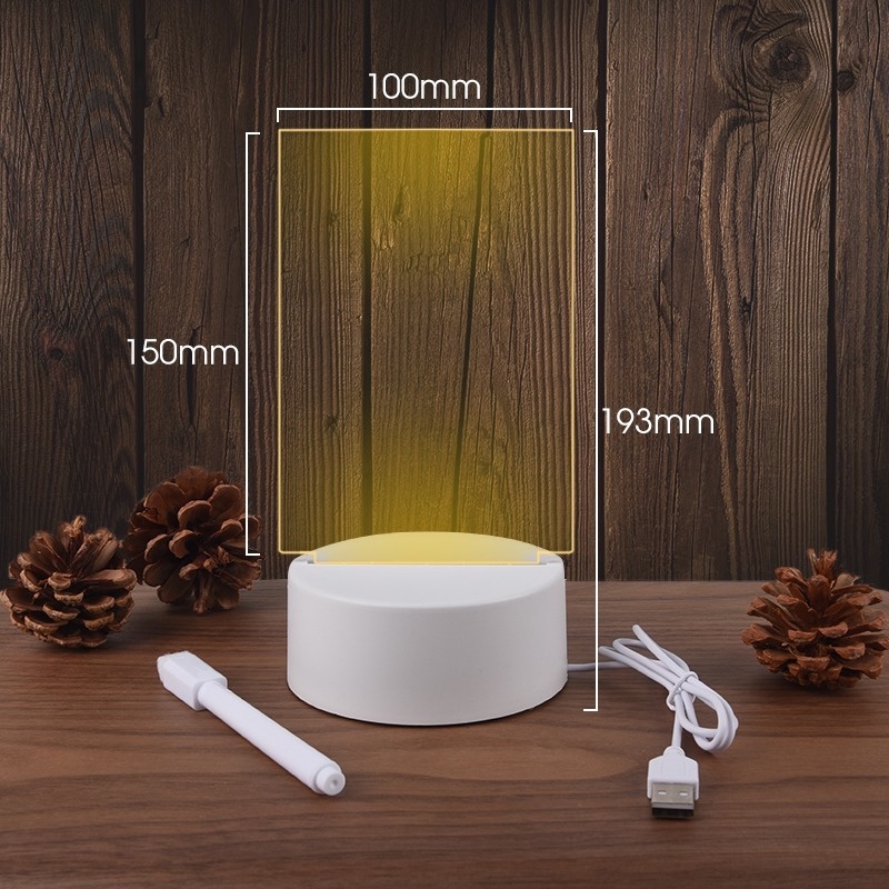 Bảng Ghi Chú Bằng Acrylic Trong Suốt Có Đèn LED Kết Nối USB Độc Đáo DIY