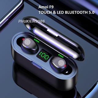 Tai nghe Bluetooth kiêm pin sạc dự phòng Amoi F9 5.0 cảm ứng