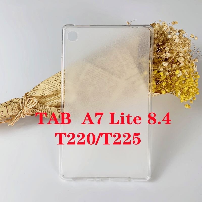 Samsung Tab A7 Lite_Ốp lưng dẻo Silicon trong nhám, Silicon đen chống Vân tay, bám bẩn cao cấp