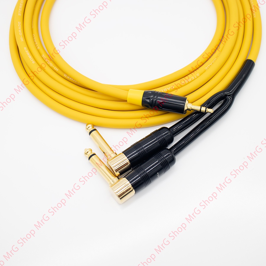 Dây Jack 3.5mm Ra 2 Đầu 6.5mm Góc Vuông dài 4met 3met 2met 1met
