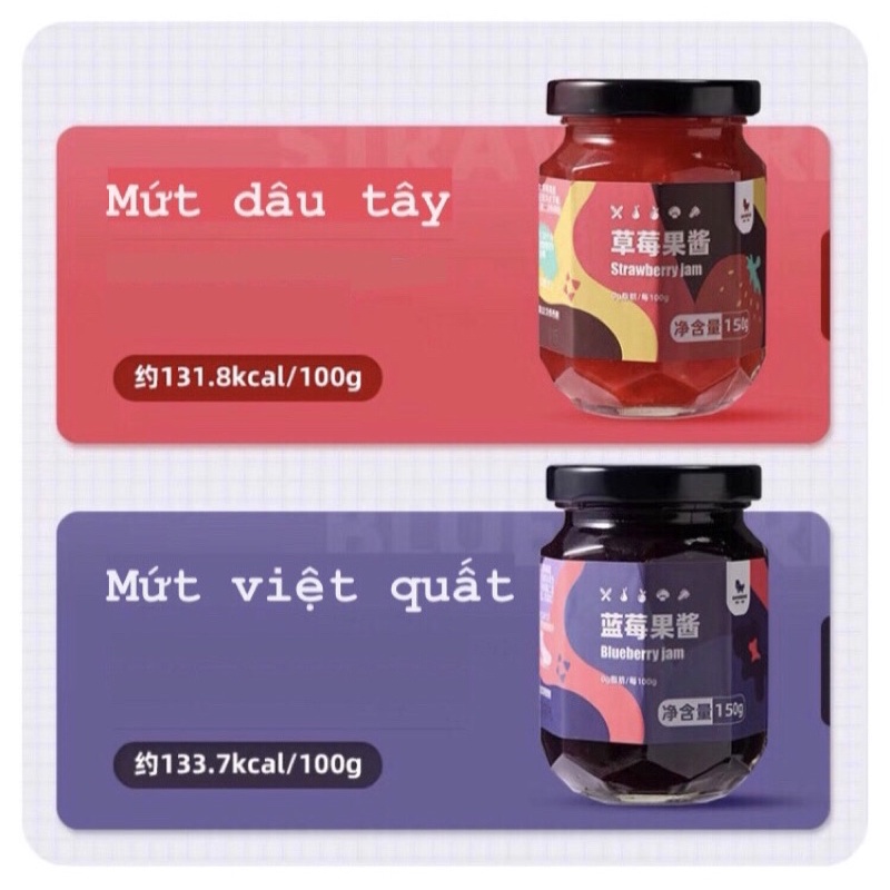 Mứt Hoa quả không đường, ít calo hũ 150g