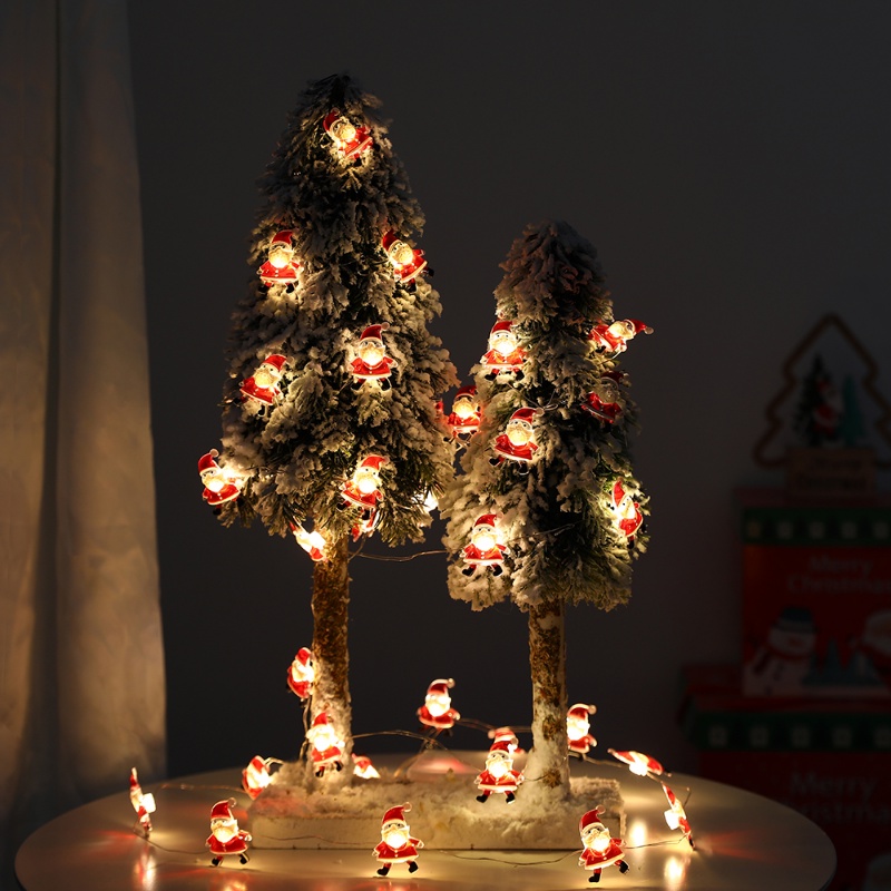 2m Dây Đèn Led 20 Bóng Hình Người Tuyết / Ông Già Noel Hoạt Hình Trang Trí Tiệc Giáng Sinh Lãng Mạn