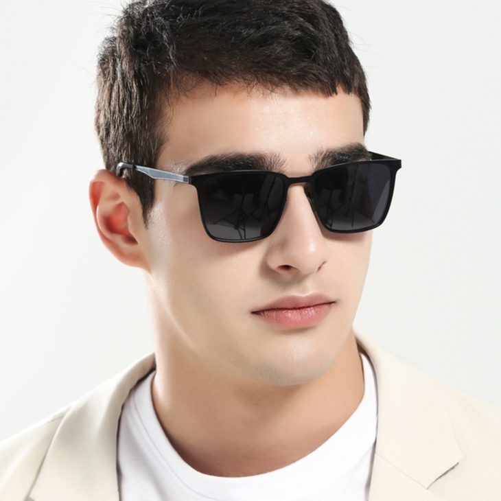 Kính mát nam M0022M kiểu dáng kính vuông phân cực chống tia UV thời trang sử dụng khi đi đường,đi dã ngoại gọng bằng