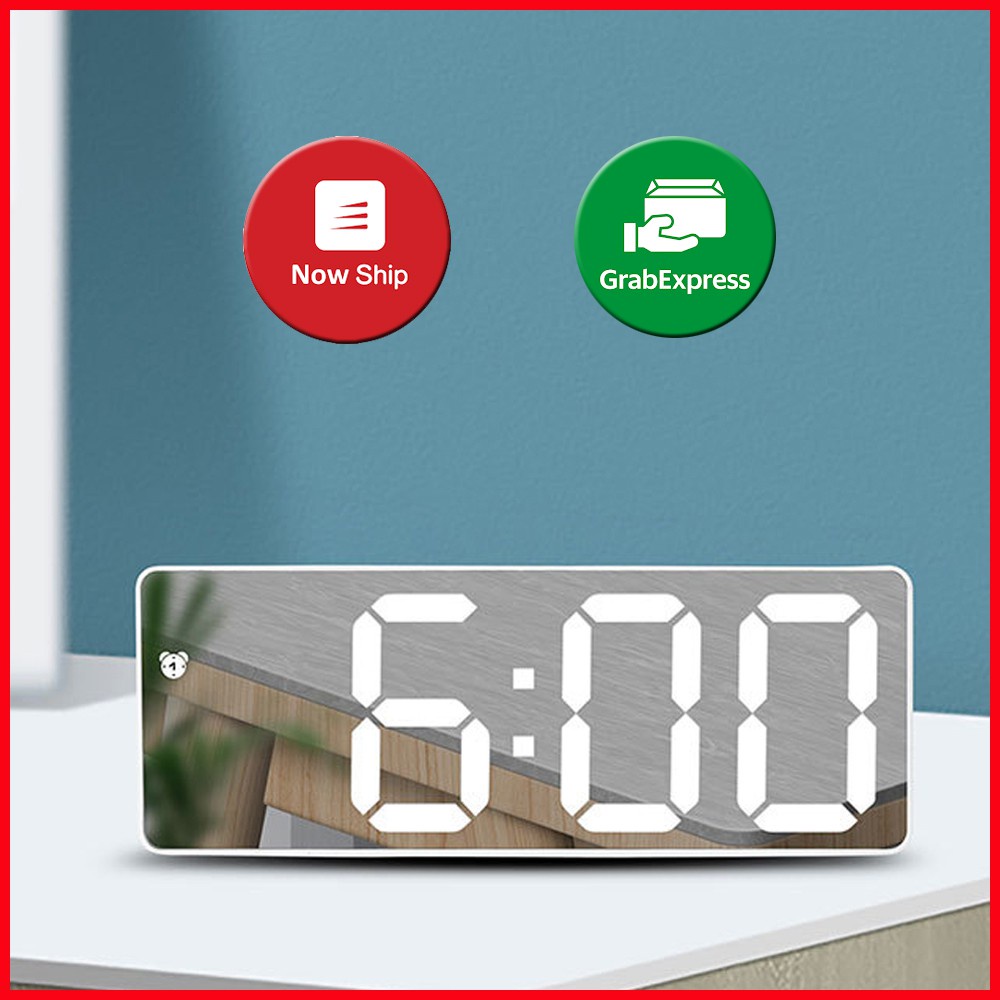 Đồng hồ led để bàn tráng gương hiển thị thời gian, báo thức, nhiệt độ sang xịn