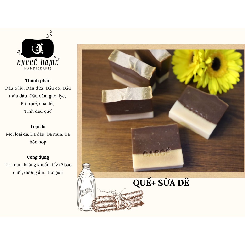 [Quận 7] Xà phòng quế da hỗn hợp hoa hồi tinh dầu quế Caccé Home (Handmade soap- xà phòng handmade)