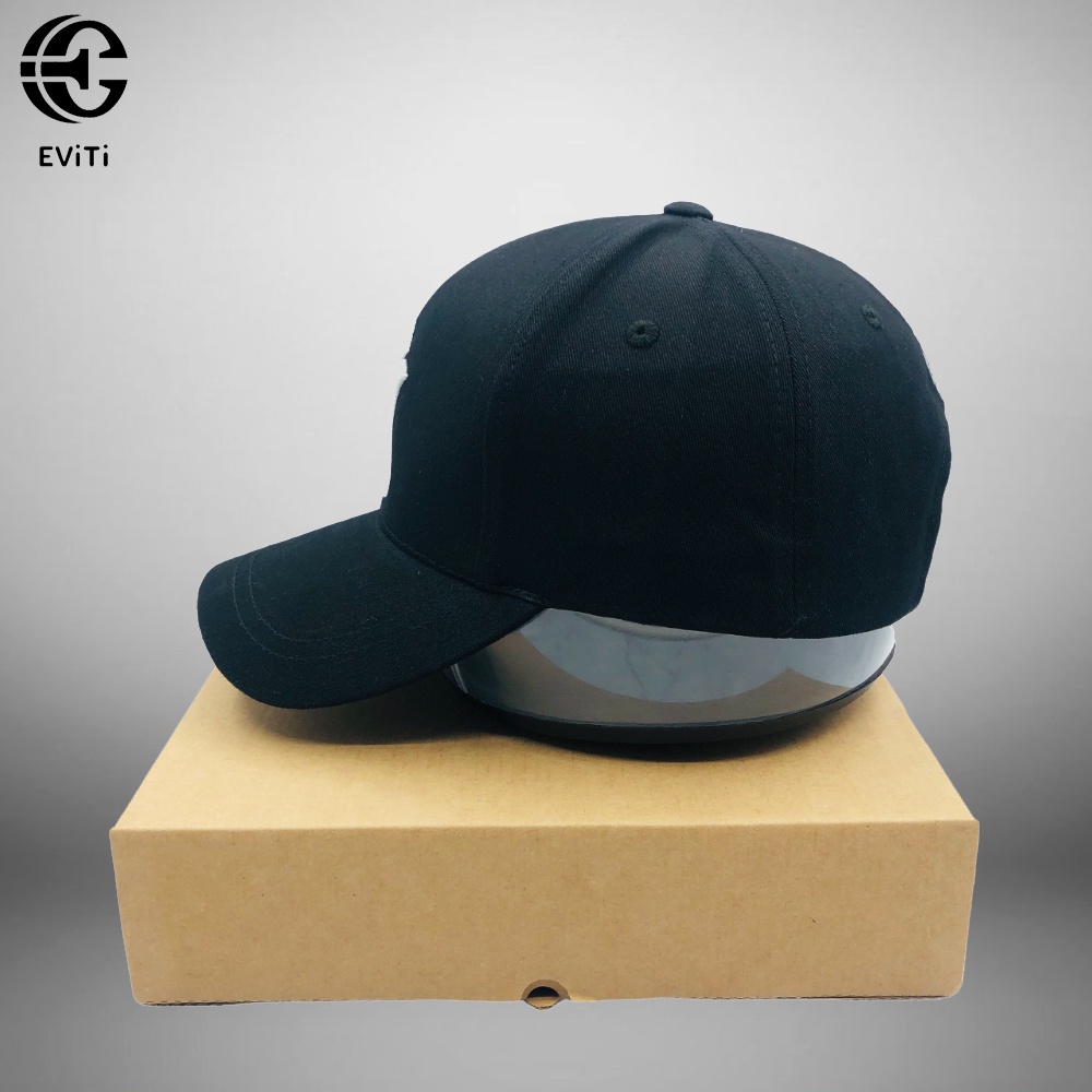 Mũ/Nón lưỡi trai  đen thêu logo NY trắng dành cho cả nam và nữ, FREE SIZE chất liệu kaki dày dặn hợp thời trang