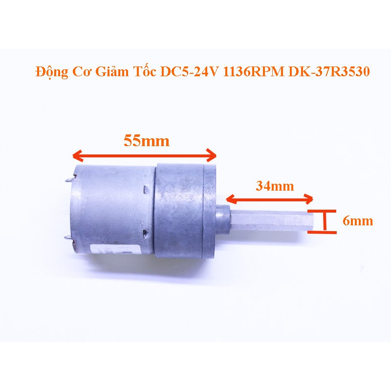 Động Cơ Giảm Tốc DC5-24V 1136RPM DK-37R3530❤️Motor Giảm Tốc 5V 12V 24V❤️Chế Bàn Xoay Mini❤️