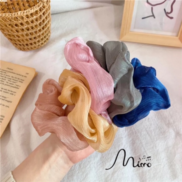 Dây cột tóc vải Scrunchies ánh nhũ vải đẹp