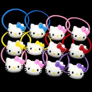 Set 10 dây cột tóc hello kitty bằng cao su cho bé gái
