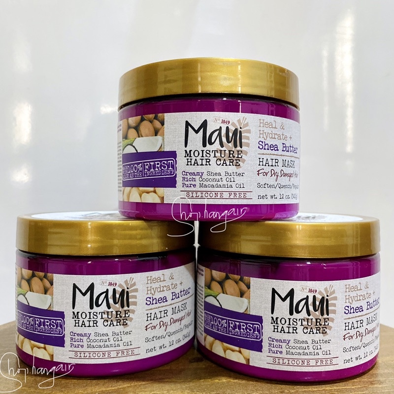 Ủ tóc MAUI Shea Butter Moisture Hair Mask phục hồi tóc hư tổn, khô xơ, giúp tóc mềm mượt, chắc khoẻ, bớt gãy rụng 340g