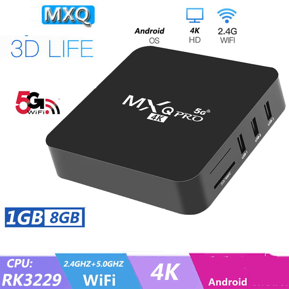 Đầu TV Box 4K Băng Tần KéP WiFi 2.4G / 5G WiFi MXQ Pro KèM Phụ KiệN