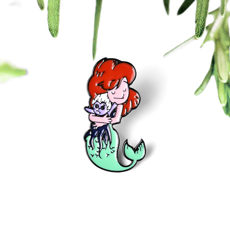 Pin Cài Áo Hình Nàng Tiên Cá Hoạt Hình Dành Cho Bé