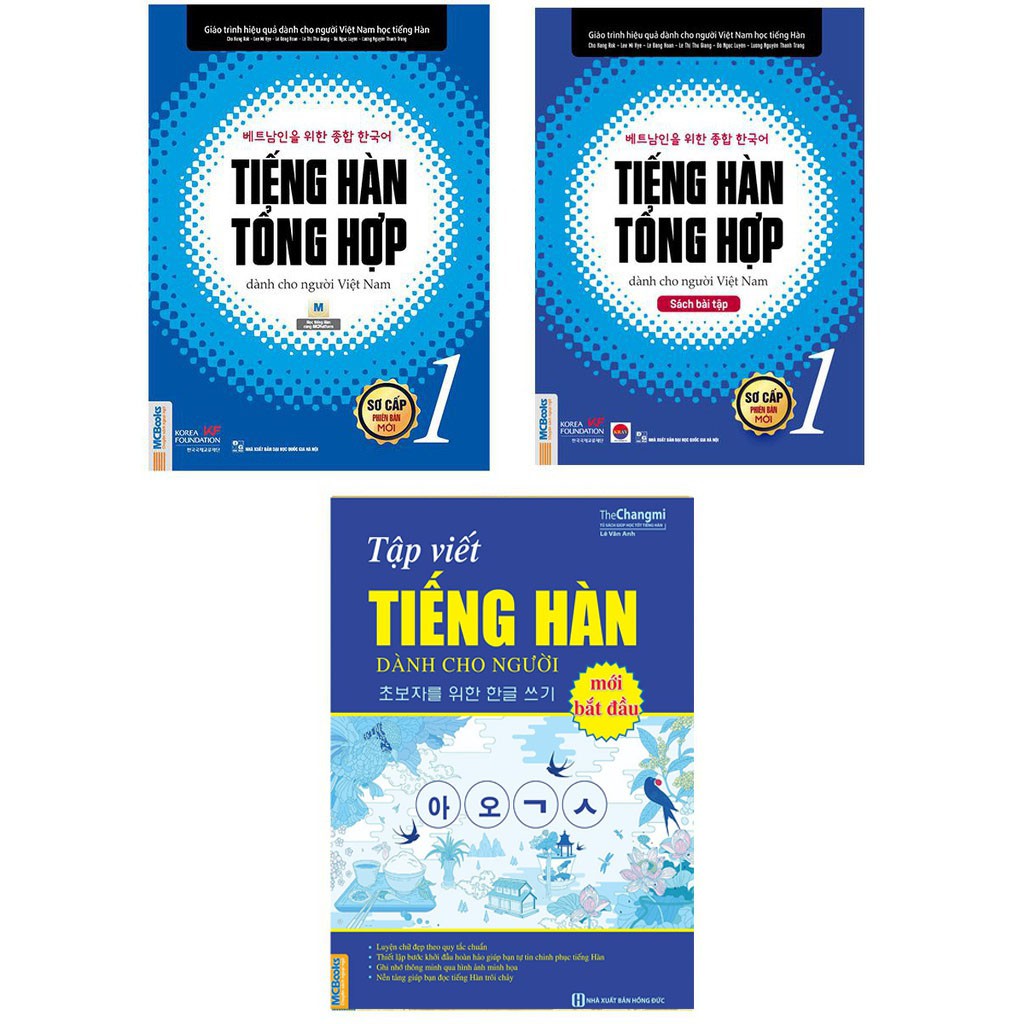 Sách - Combo Giáo Trình Tiếng Hàn Tổng Hợp Sơ Cấp 1 ( Bản Đen Trắng ) Và Tập Viết Tiếng Hàn