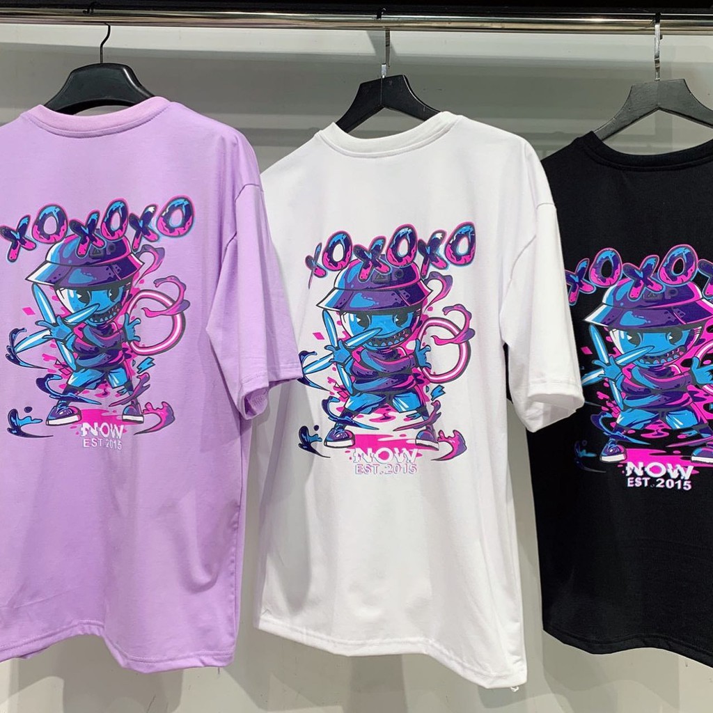 Áo thun NowSaigon XOXO, vải cotton 100% co dãn tốt, hình in to và bền - Áo thun oversize