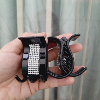 Kẹp tóc 5 răng đen bóng đính xoàn sang trọng