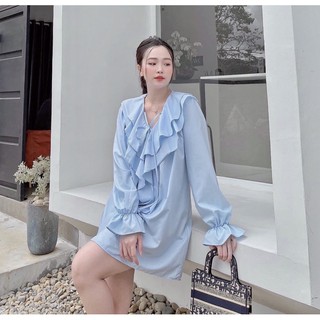Áo bbdoll xanh cổ bèo dễ thương hàng đẹp chất mềm⚡️Ảnh thật