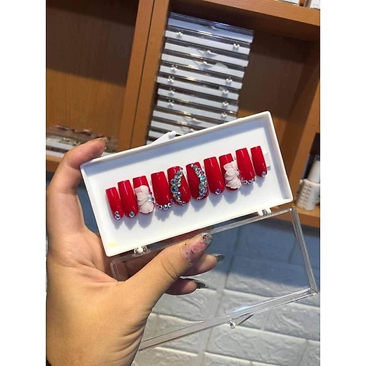 Hộp đựng nail box, fan mi, móng úp nailbox hộp chữ nhật nailbox