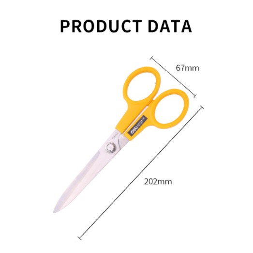 Kéo Cắt Đa Năng Deli 220mm - Lưỡi Thép Không Gỉ Sắc Bén Siêu Bền - Phù Hợp Dùng Trong Văn Phòng, Cắt Giấy, Vải - E6014