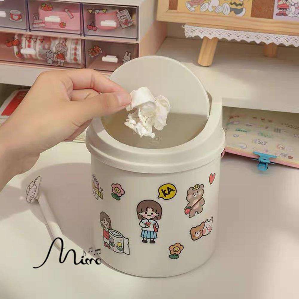 Thùng rác để bàn nắp xoay tự đóng mở hình Tròn KMVN 70043