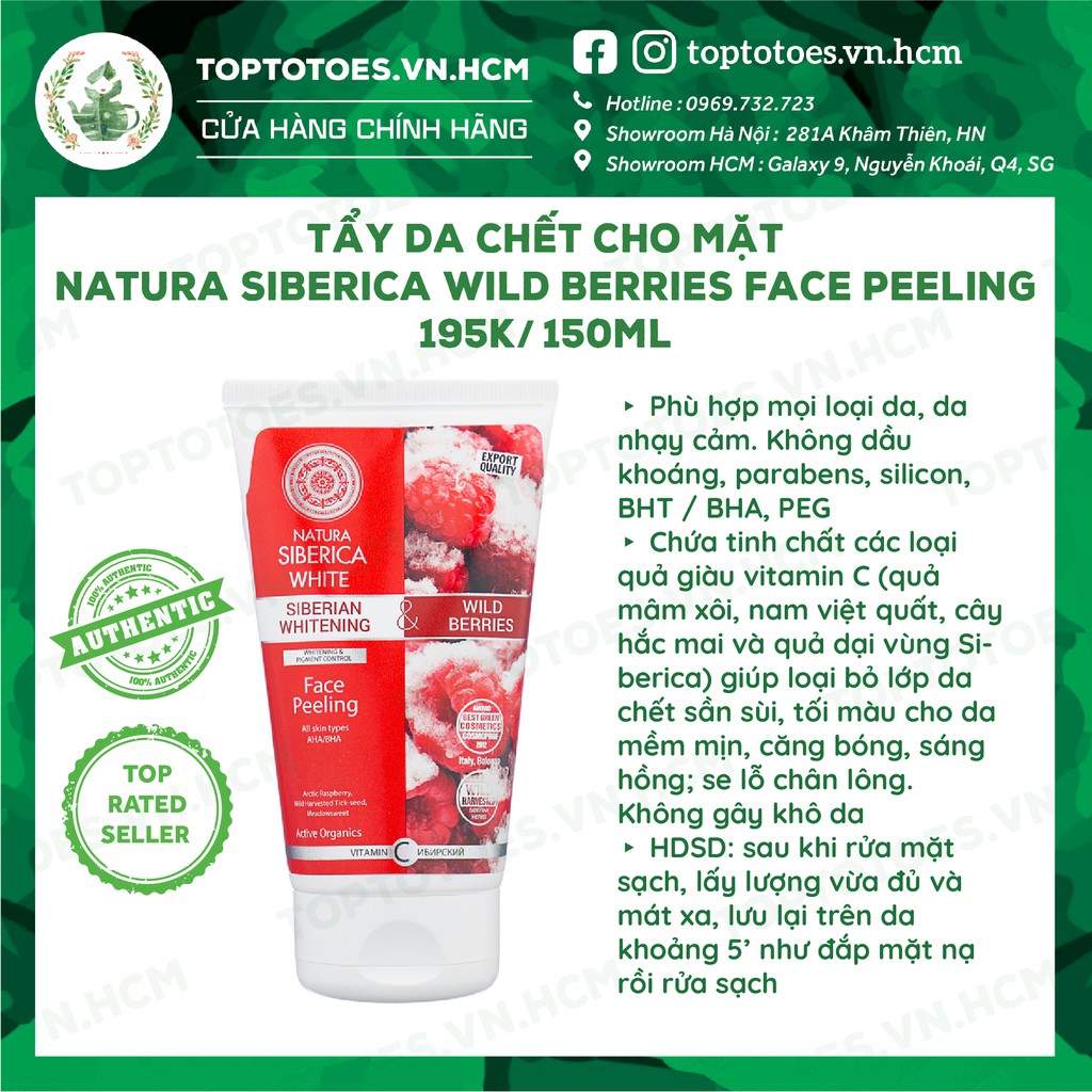 Tẩy da chết cho mặt Natura Siberica Wild Berries Face Peeling cho da mềm mướt, sáng hồng