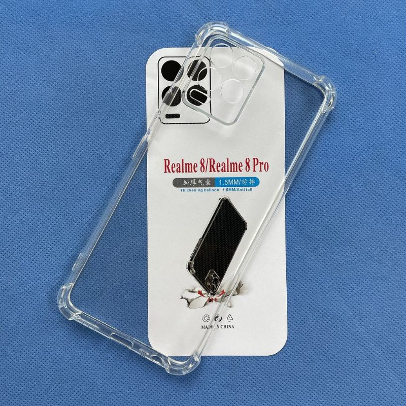 Ốp lưng silicon trong suốt chống sốc 4 cạnh cao cấp cho Oppo Realme 8/ Realme 8 Pro