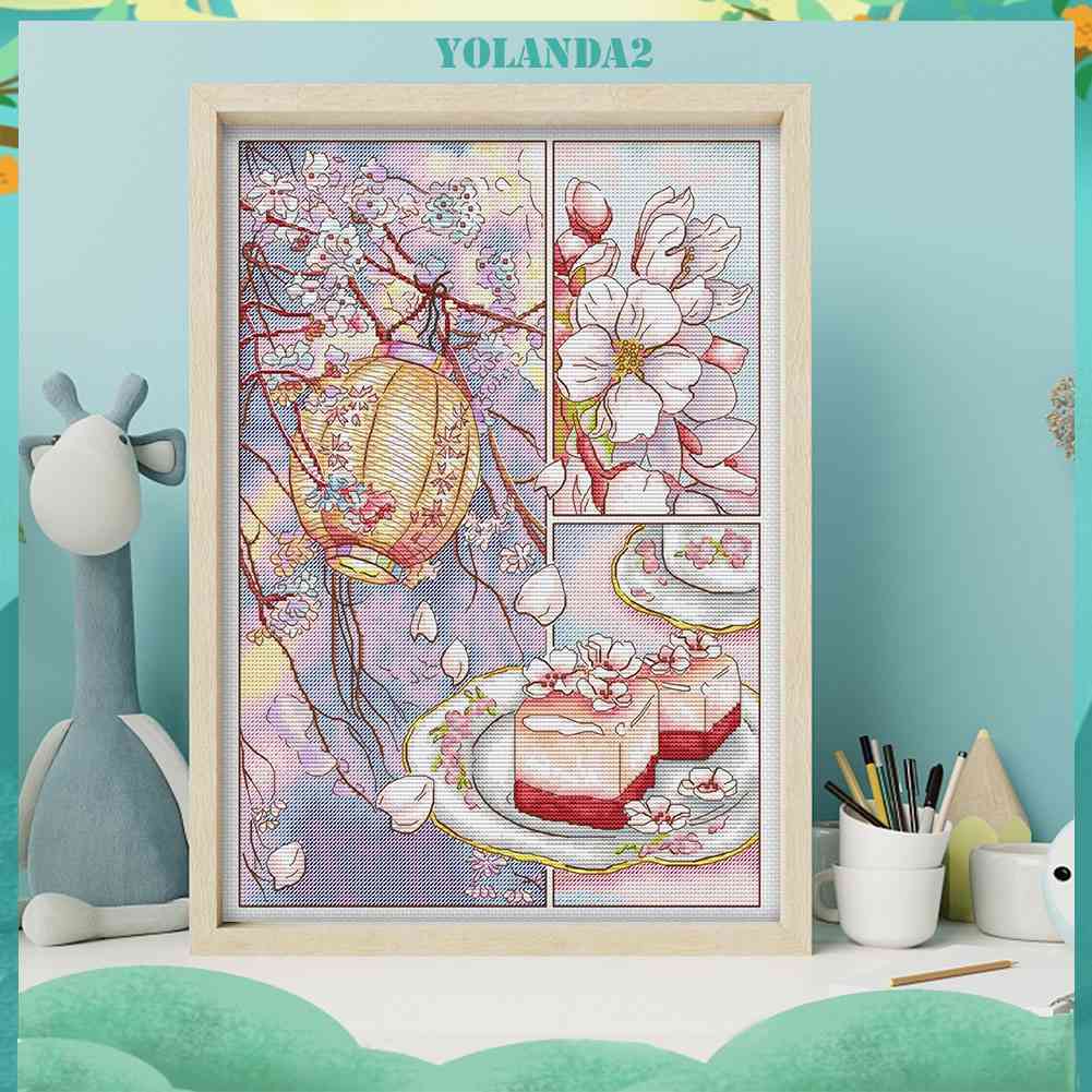 Toàn Bộ Bộ Tranh Thêu Chữ Thập 11CT DIY Hình Hoa Anh Đào