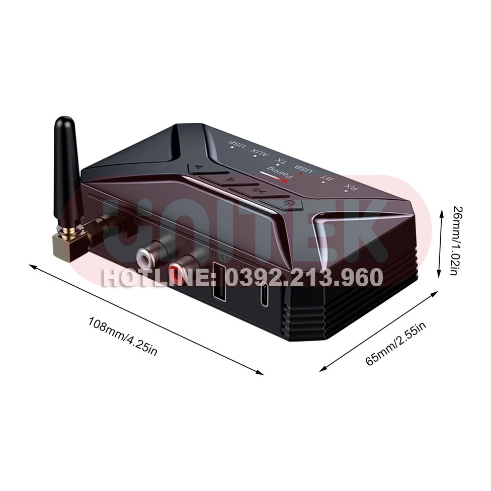 Bộ Chuyển Đổi Thu Phát Âm Thanh Không Dây Đầu Vào USB RCA AUX Cho TV Bluetooth T-R22