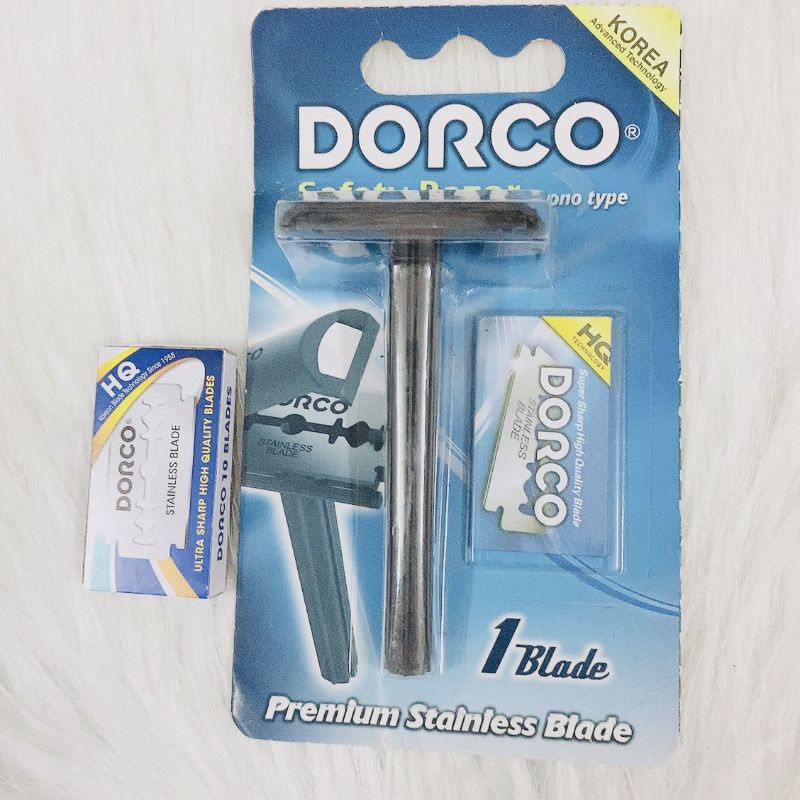 Combo Dao cạo râu nam giới DORCO, Dao cạo râu Hàn Quốc + 10 Lưỡi DORCO