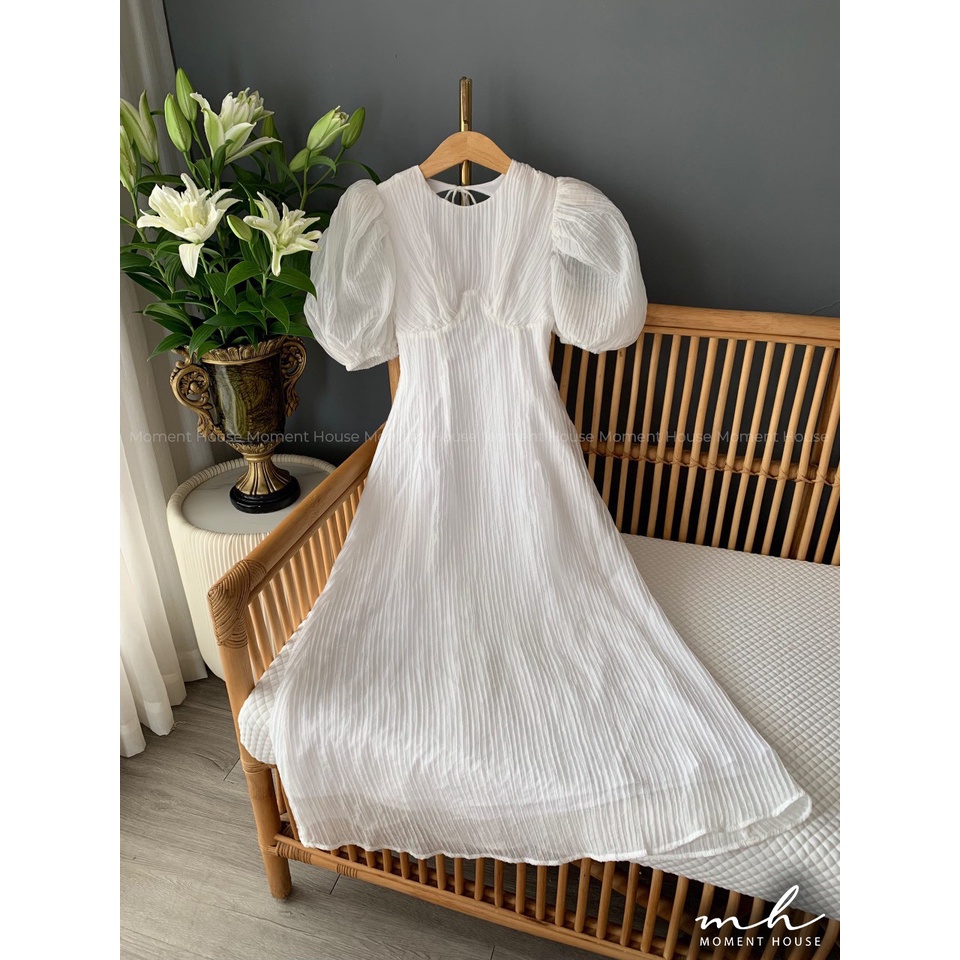 Đầm maxi tay bồng, chất liệu cao cấp, phía sau cột dây cách điệu (LUNA DRESS)