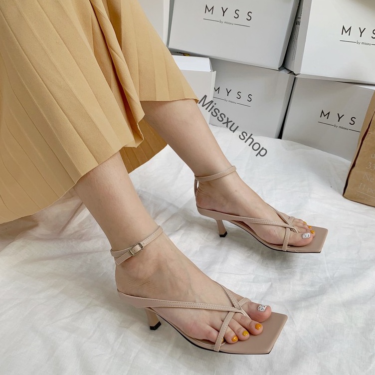 Giày sandal nữ kẹp xỏ ngón quai sau đứng 5cm thời trang MYSS - SD62