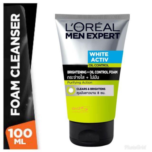 LOREAL Sữa rửa mặt tạo bọt L'Oreal màu trắng tinh khiết 100ml cho nam