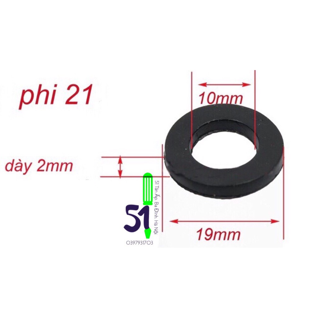 5 cái Ron | Zoăng | Gioăng cao su phi 21 hoặc phi 27 dùng cho chân sen, dây vòi sen, dây xịt toilet, dây cấp nước