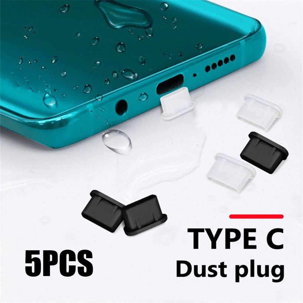 Bộ 5 Nút Chặn Lỗ Cắm Điện Thoại Bằng Silicon Chống Bụi Cho Samsung Galaxy S22 Huawei Xiaomi